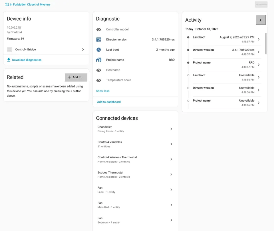 Control4 Home Assistant Bridge Driver